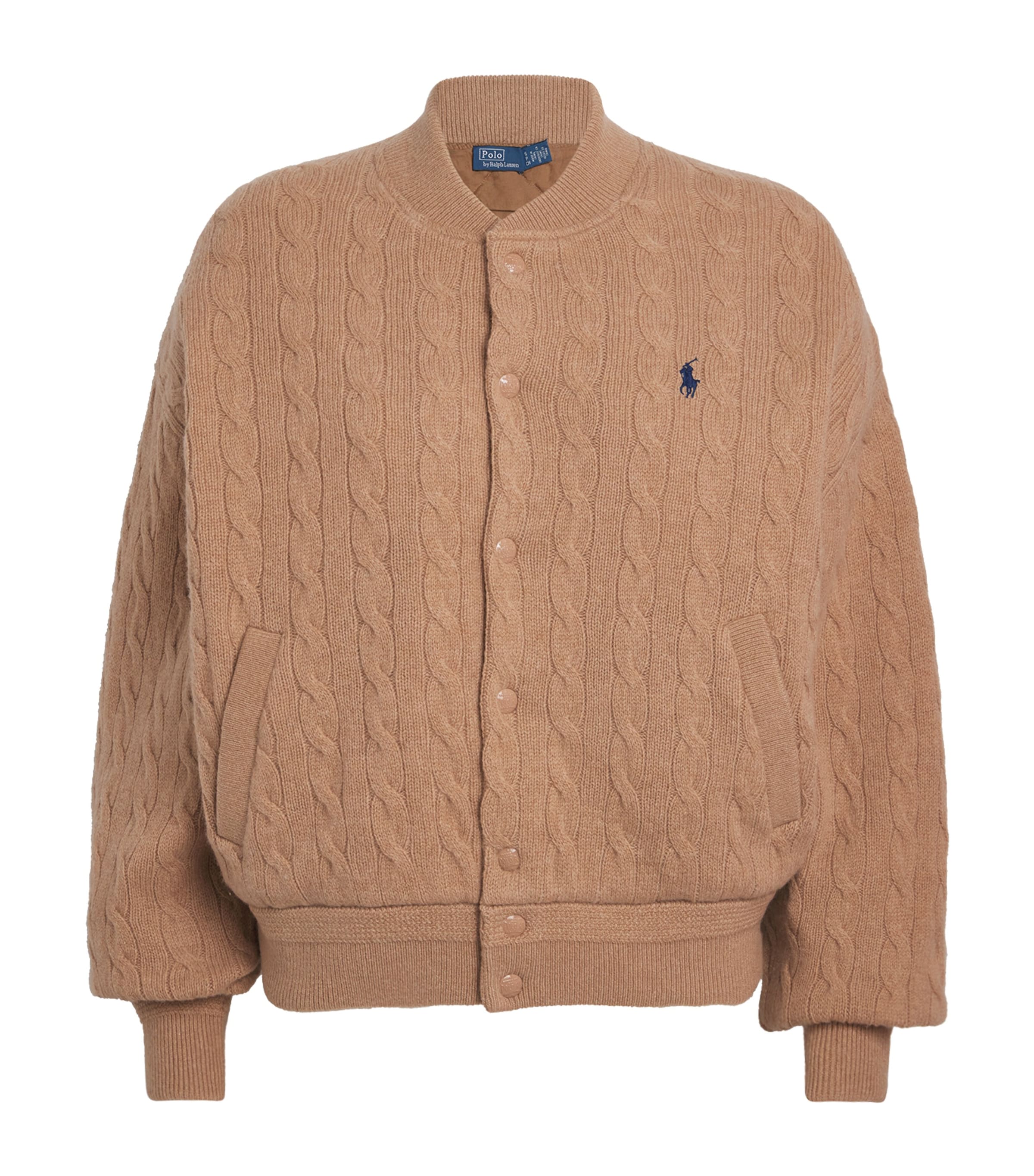 Polo Ralph Lauren Brown Wool-Cashmere Bomber Jacket