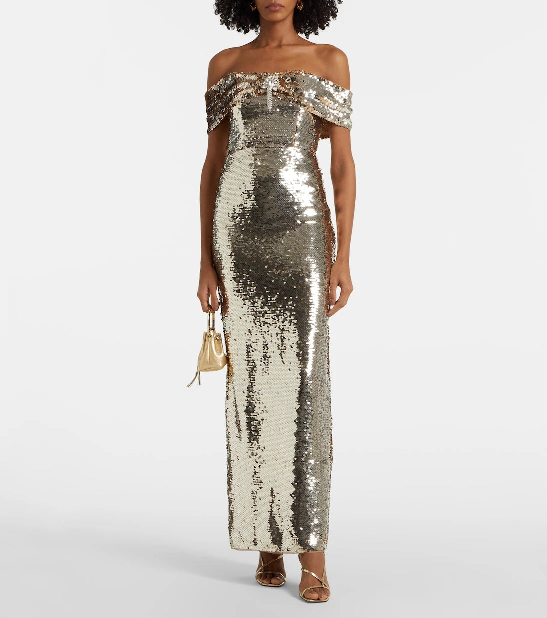 Self-Portrait - Sequined cutout maxi dress