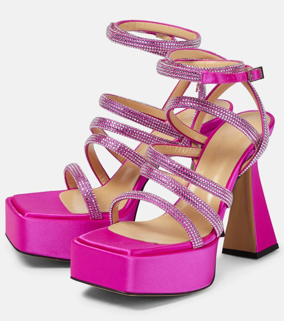 Mach & Mach - Sydney embellished satin platform sandals
