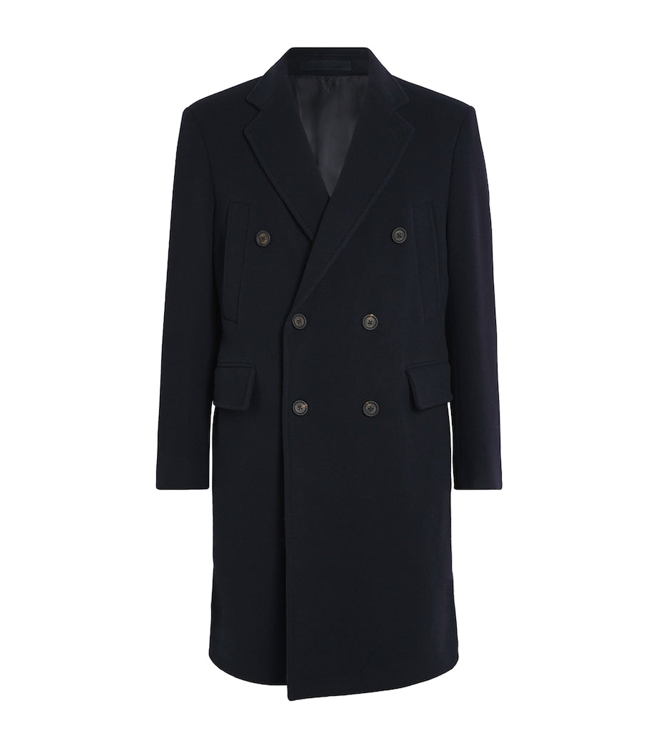 Blue Double-Breasted Overcoat