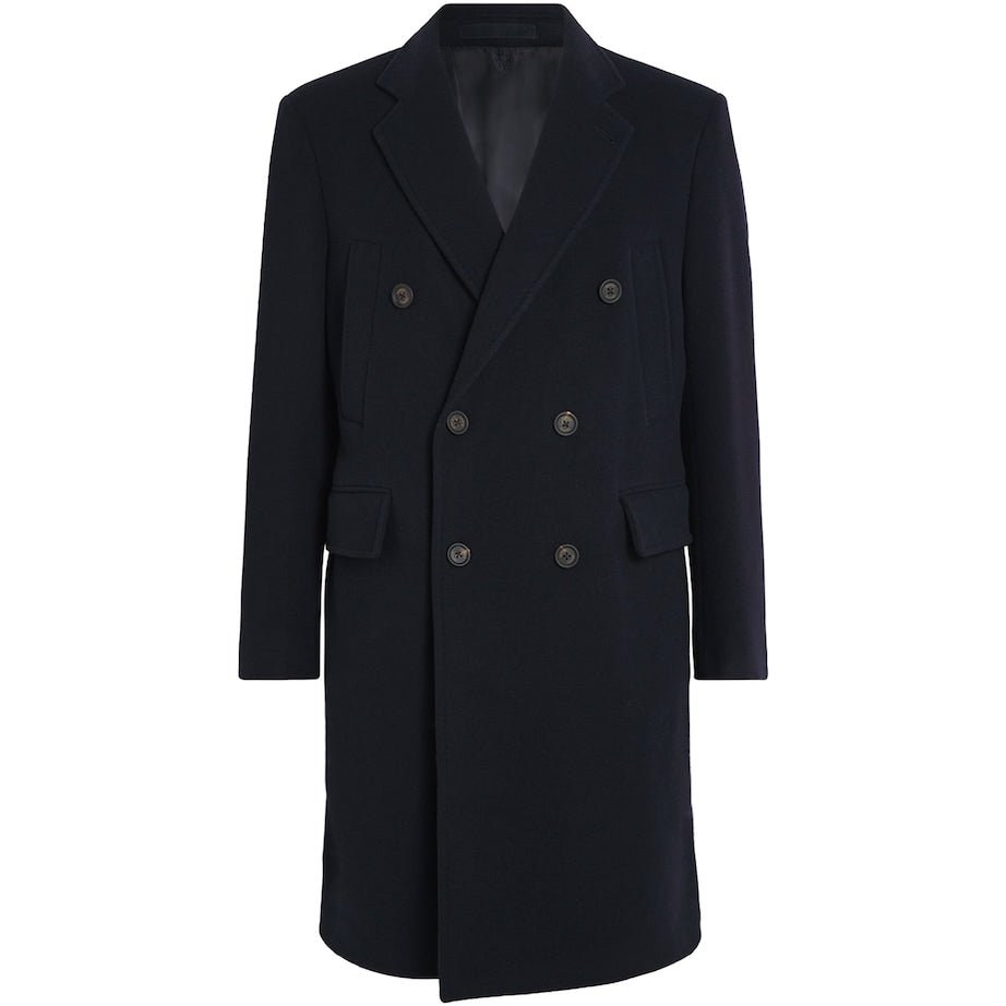 Blue Double-Breasted Overcoat