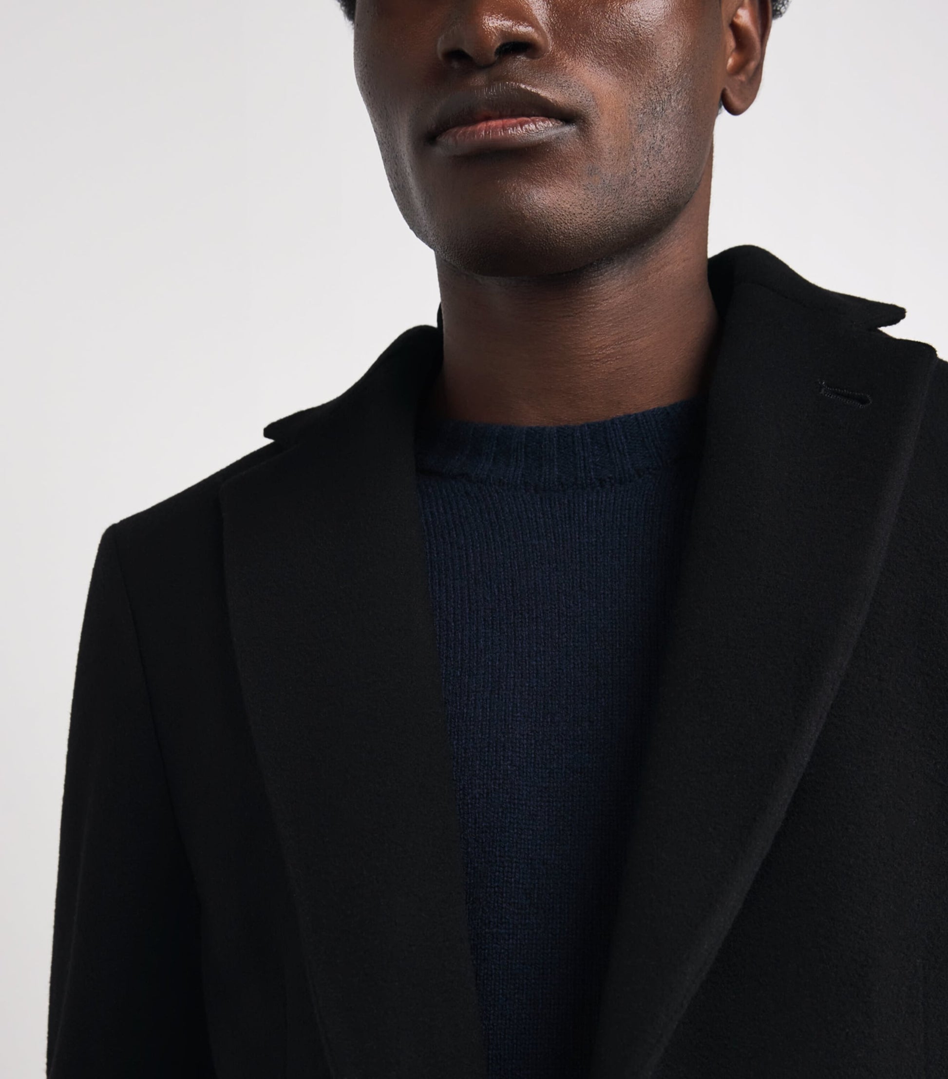 Pal Zileri Black Wool Overcoat