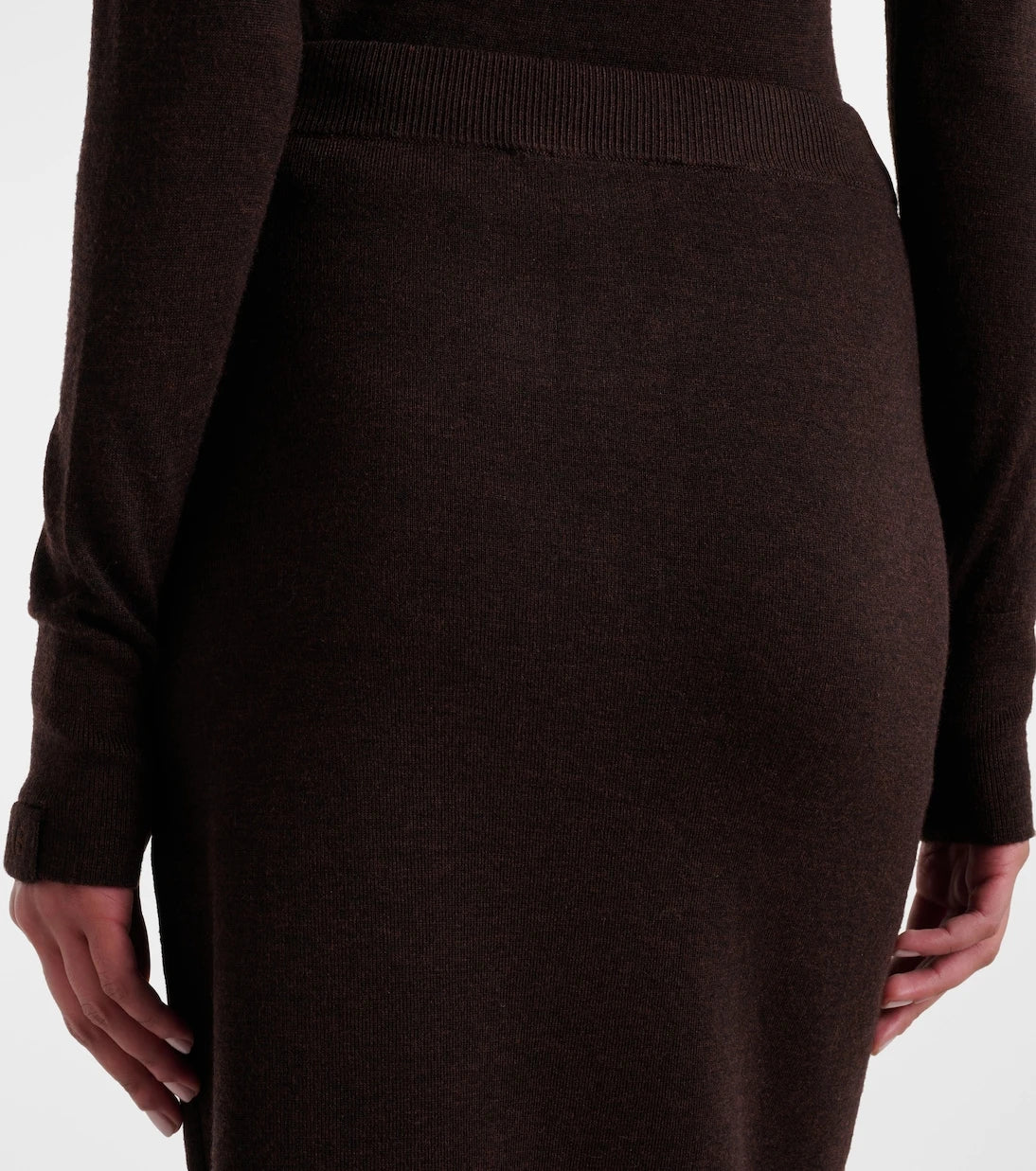 Victoria Beckham - Knitted wool-blend midi skirt