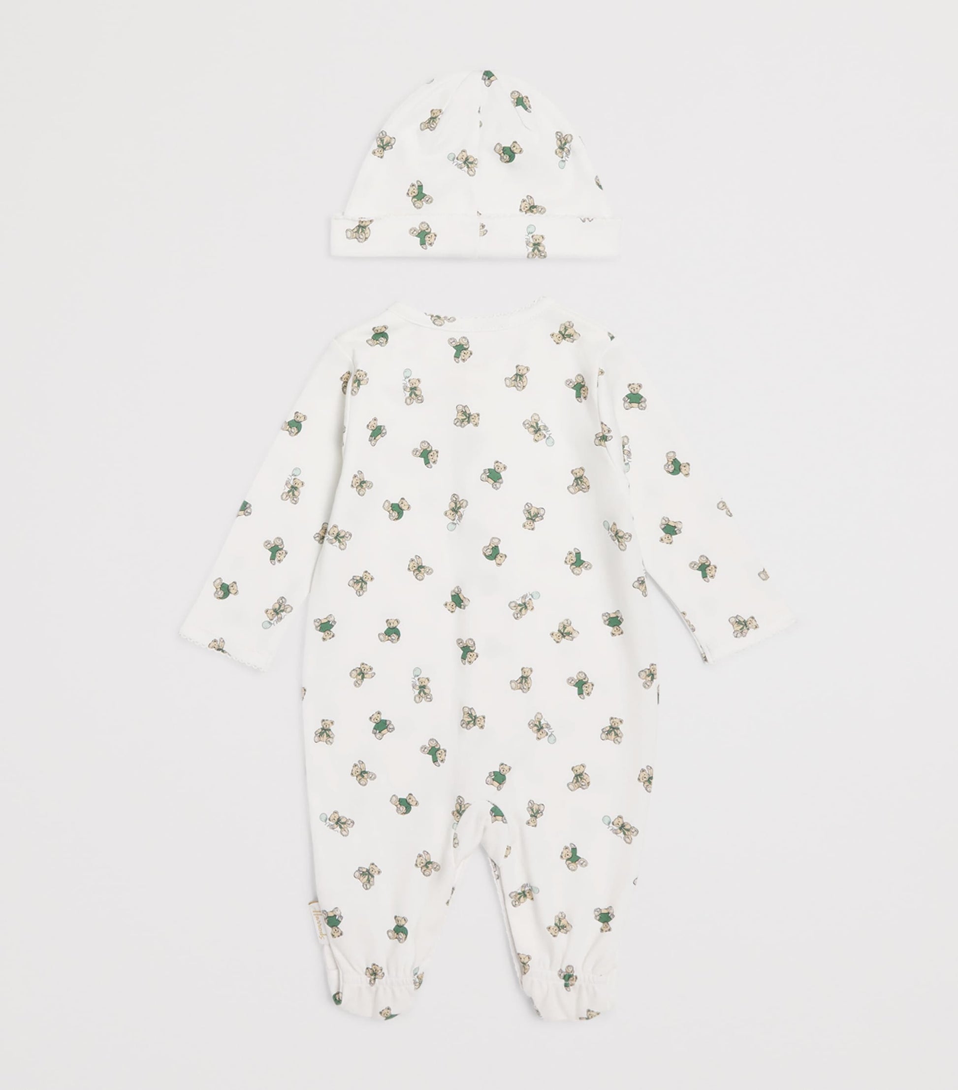 Harrods Cotton Bear All-In-One and Hat Set (0-18 Months)