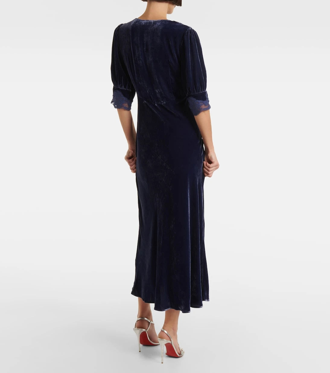 Rixo - Simone lace-trimmed velvet maxi dress