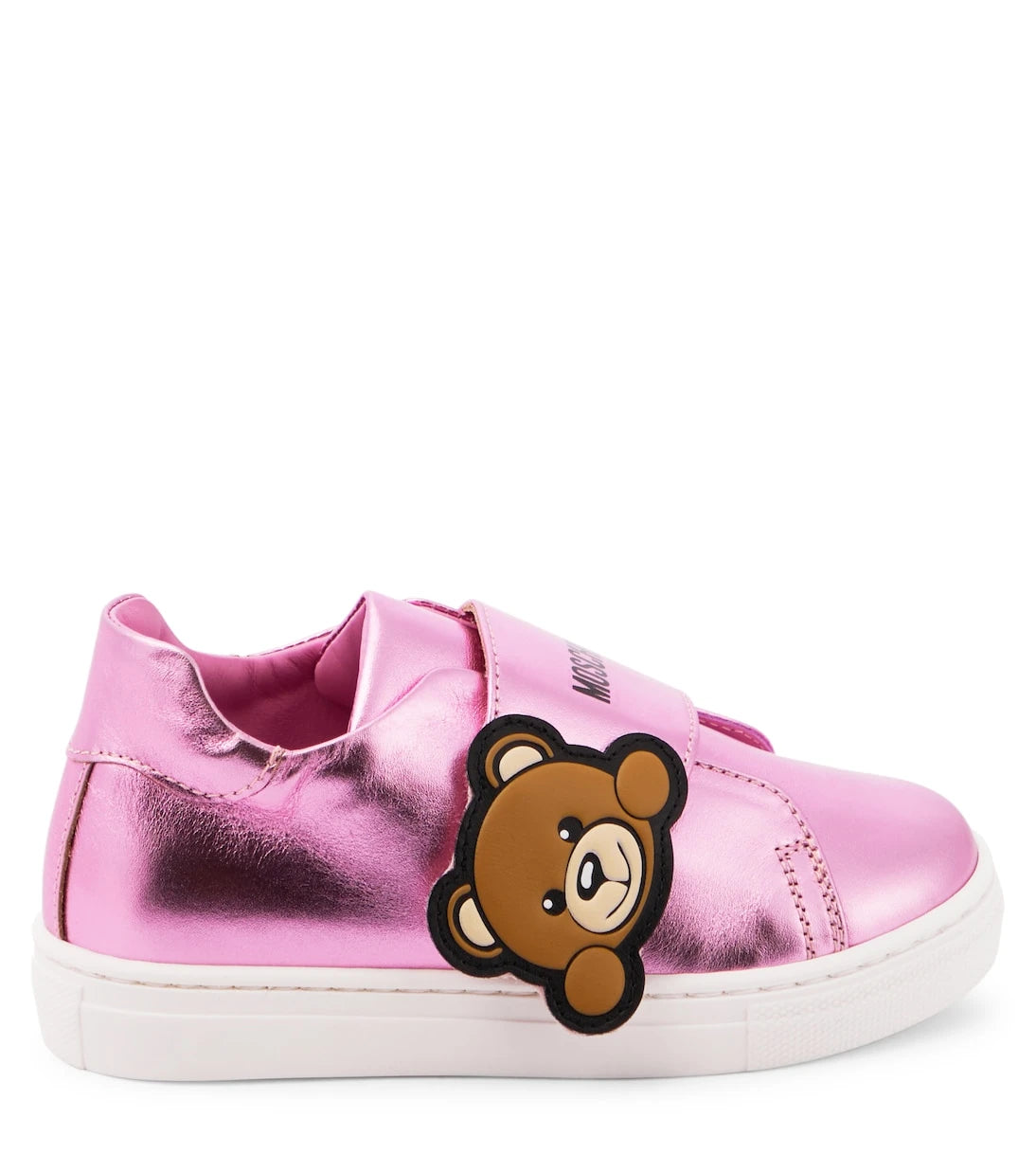 Moschino Kids - أحذية رياضية جلدية بشعار