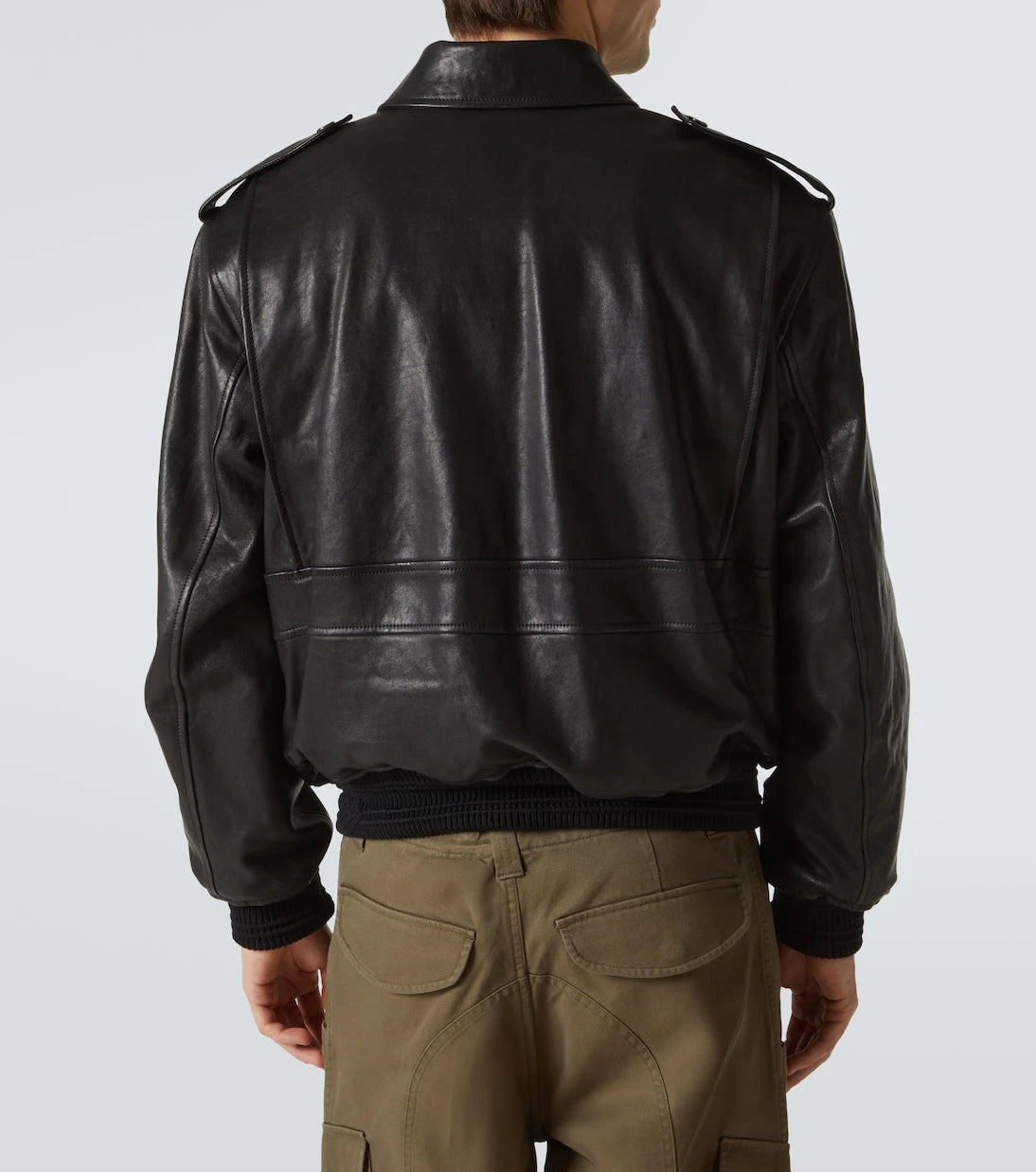 Burberry - Leather bomber jacket