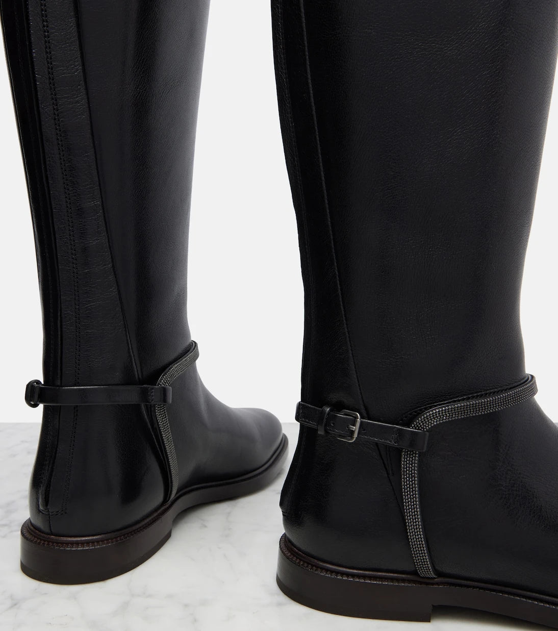 Brunello Cucinelli - Monili leather knee-high boots