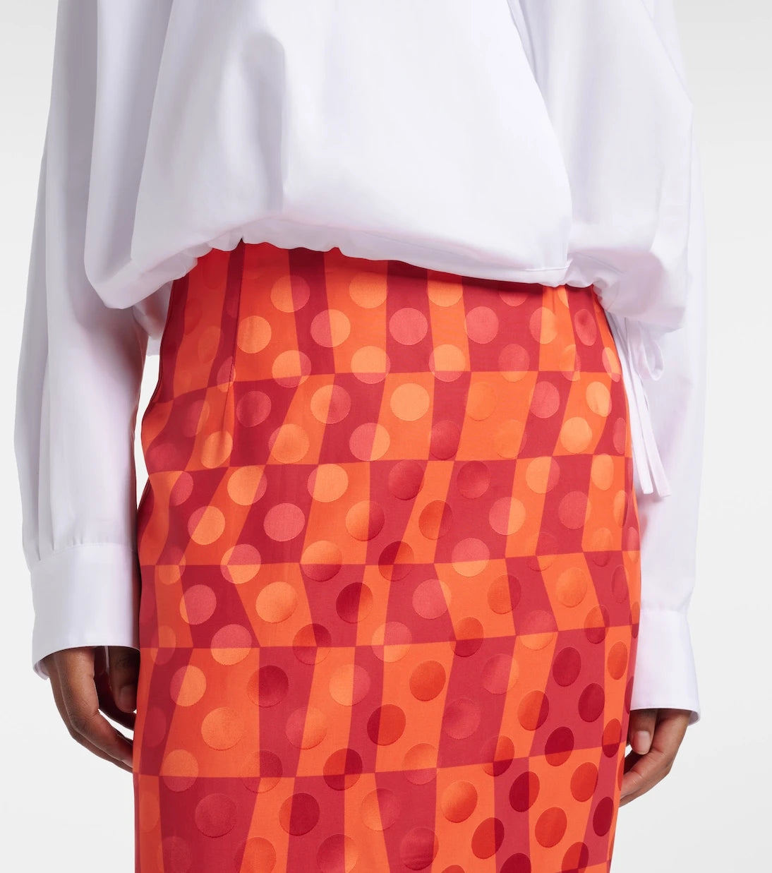 Dries Van Noten - Satin jacquard midi skirt