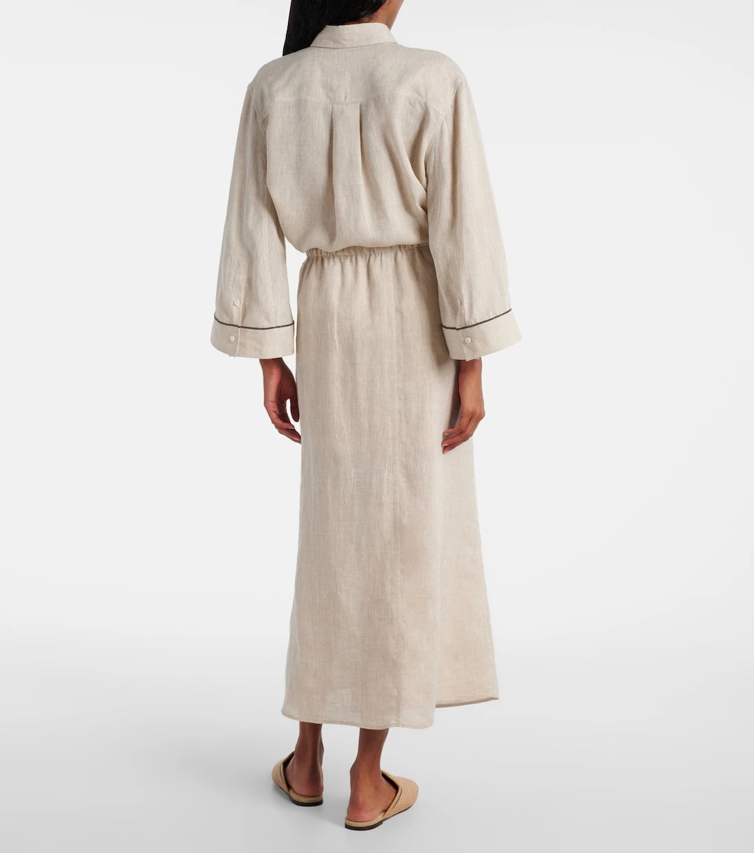 Brunello Cucinelli - Monili linen maxi skirt
