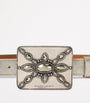 Ralph Lauren Collection Silver Leather Embellished Belt