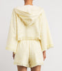 Yellow Cotton Towelling Coco Cropped Hoodie
