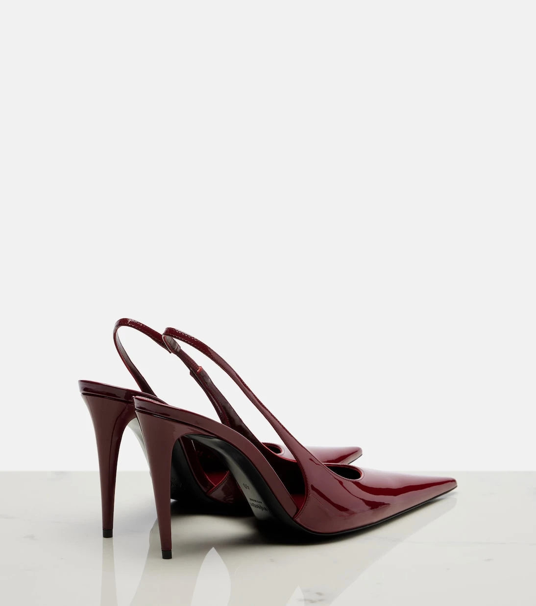 Saint Laurent - Guermantes patent leather slingback pumps