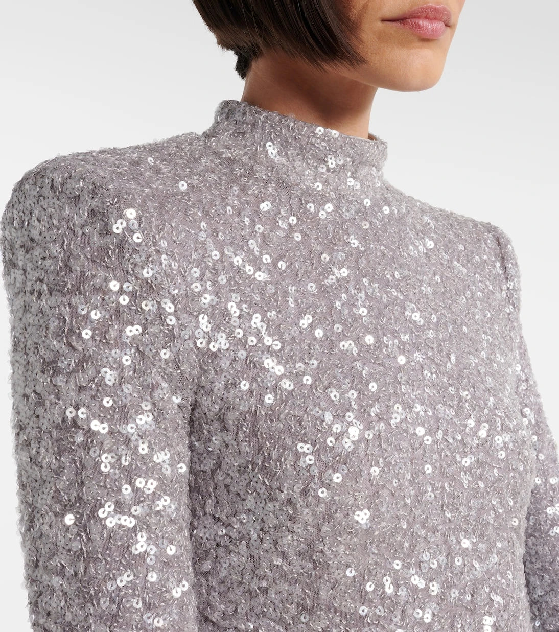 Rotate - Sequined asymmetric midi dress
