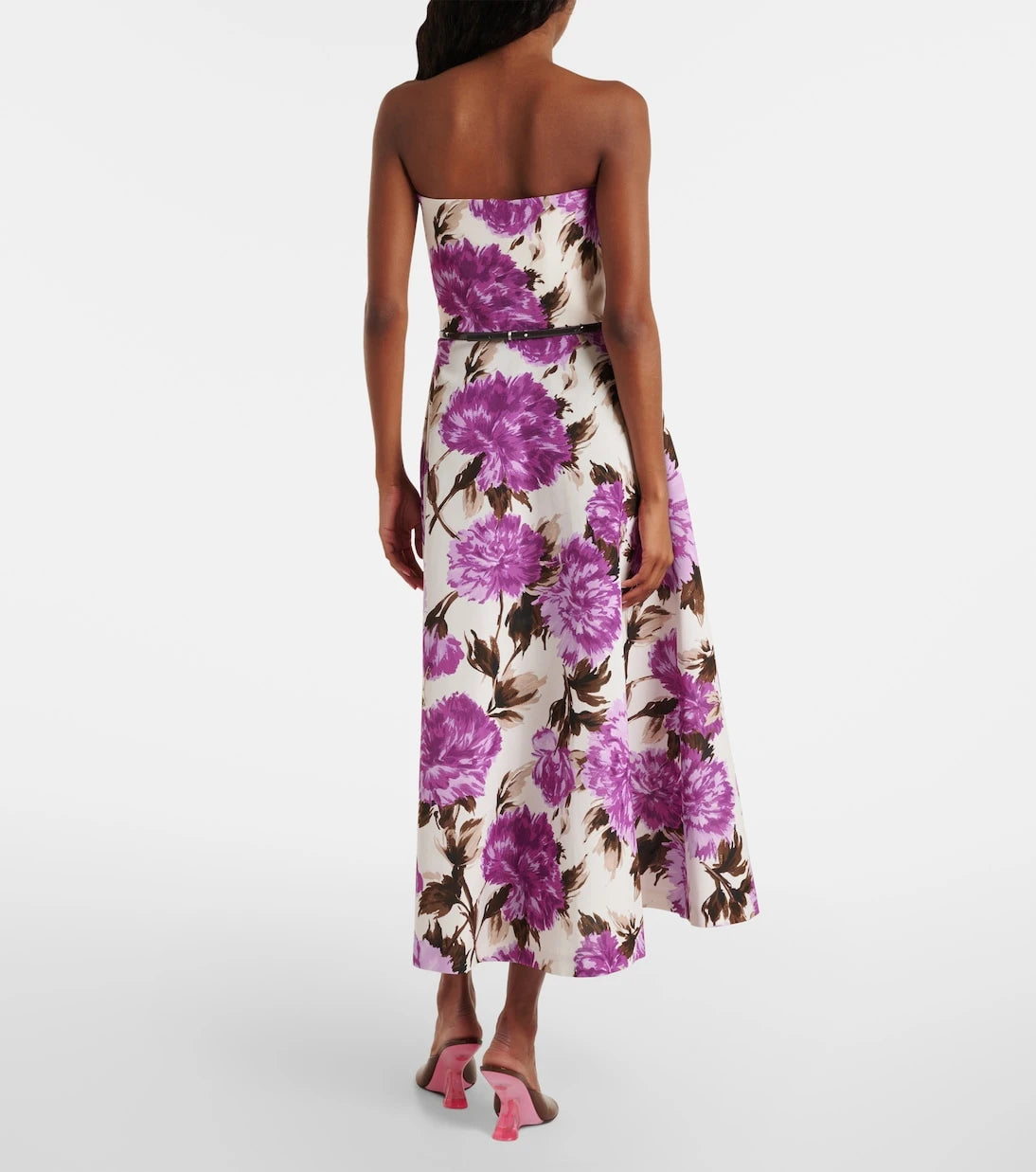 Max Mara - Floral cotton-blend faillé midi dress
