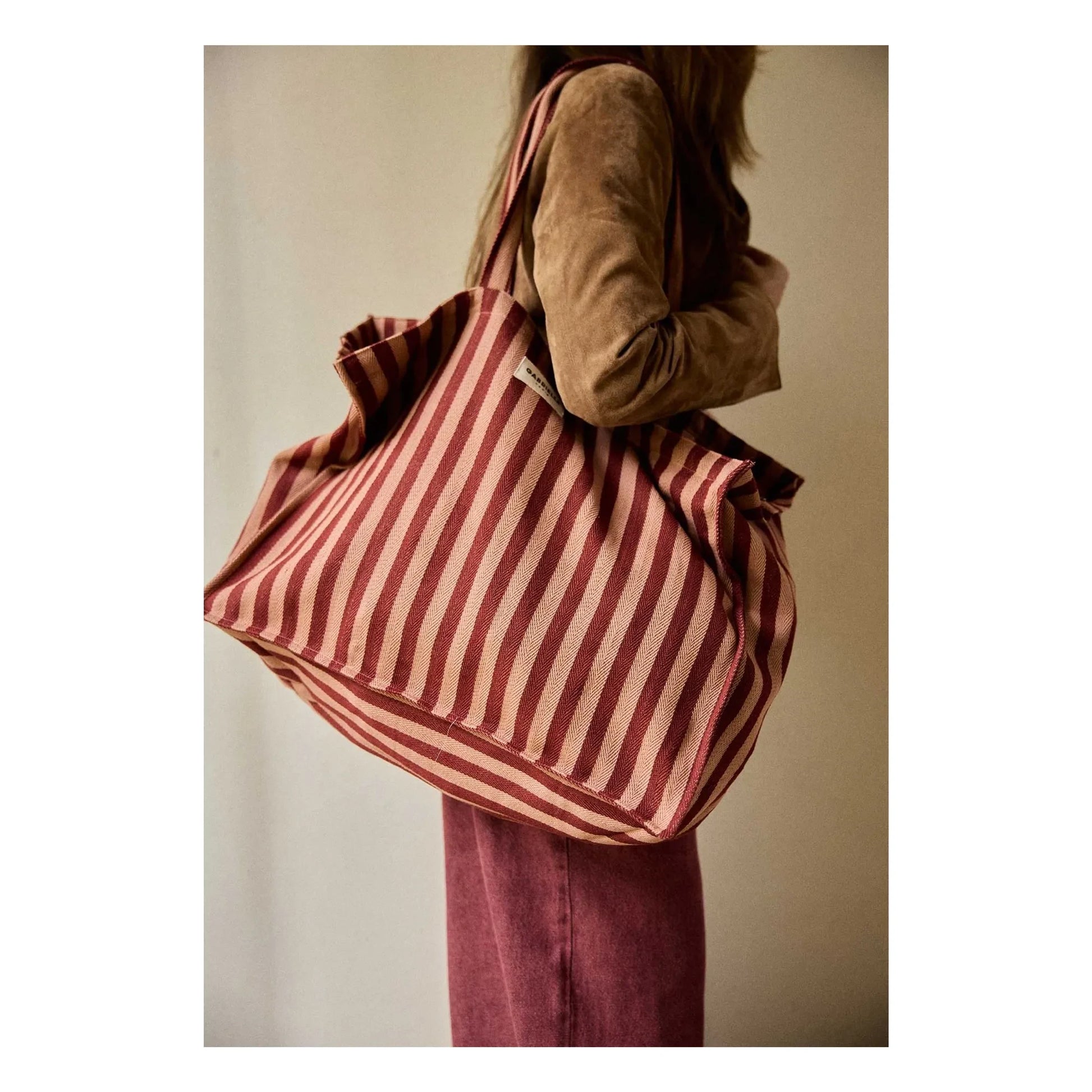 Gabrielle Paris - Garance Striped Weekend Bag  | Red