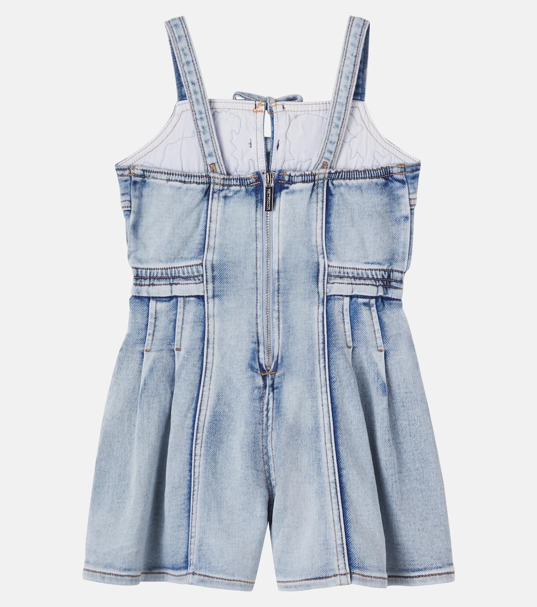 Monnalisa - Embroidered denim romper