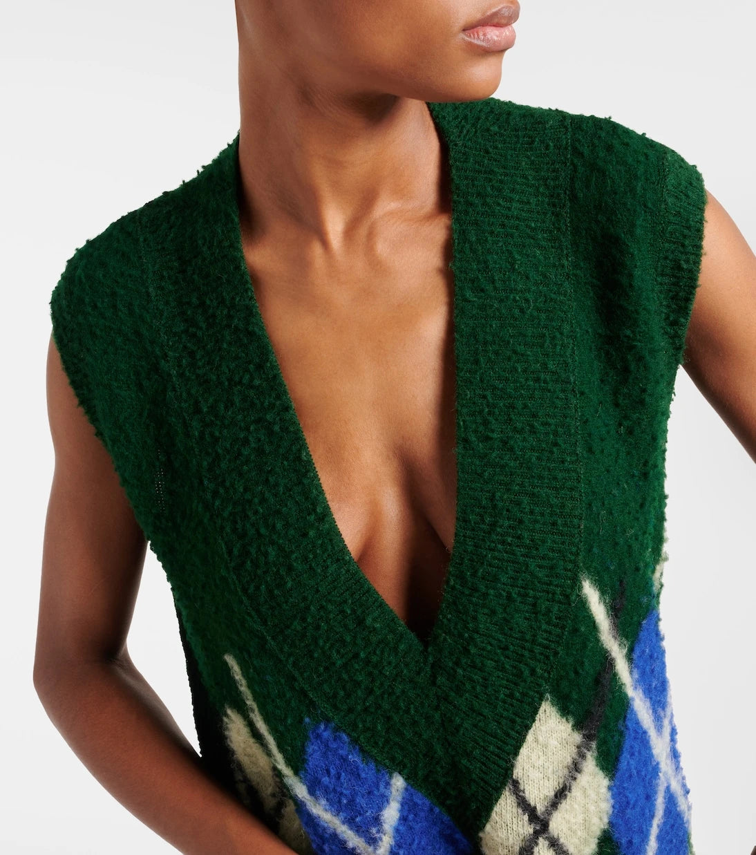 Burberry - Argyle wool maxi dress