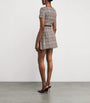 Self-Portrait Brown Houndstooth Mini Dress