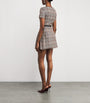Self-Portrait Brown Houndstooth Mini Dress