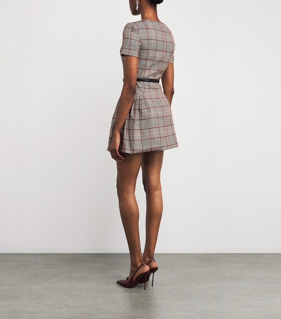 Self-Portrait Brown Houndstooth Mini Dress