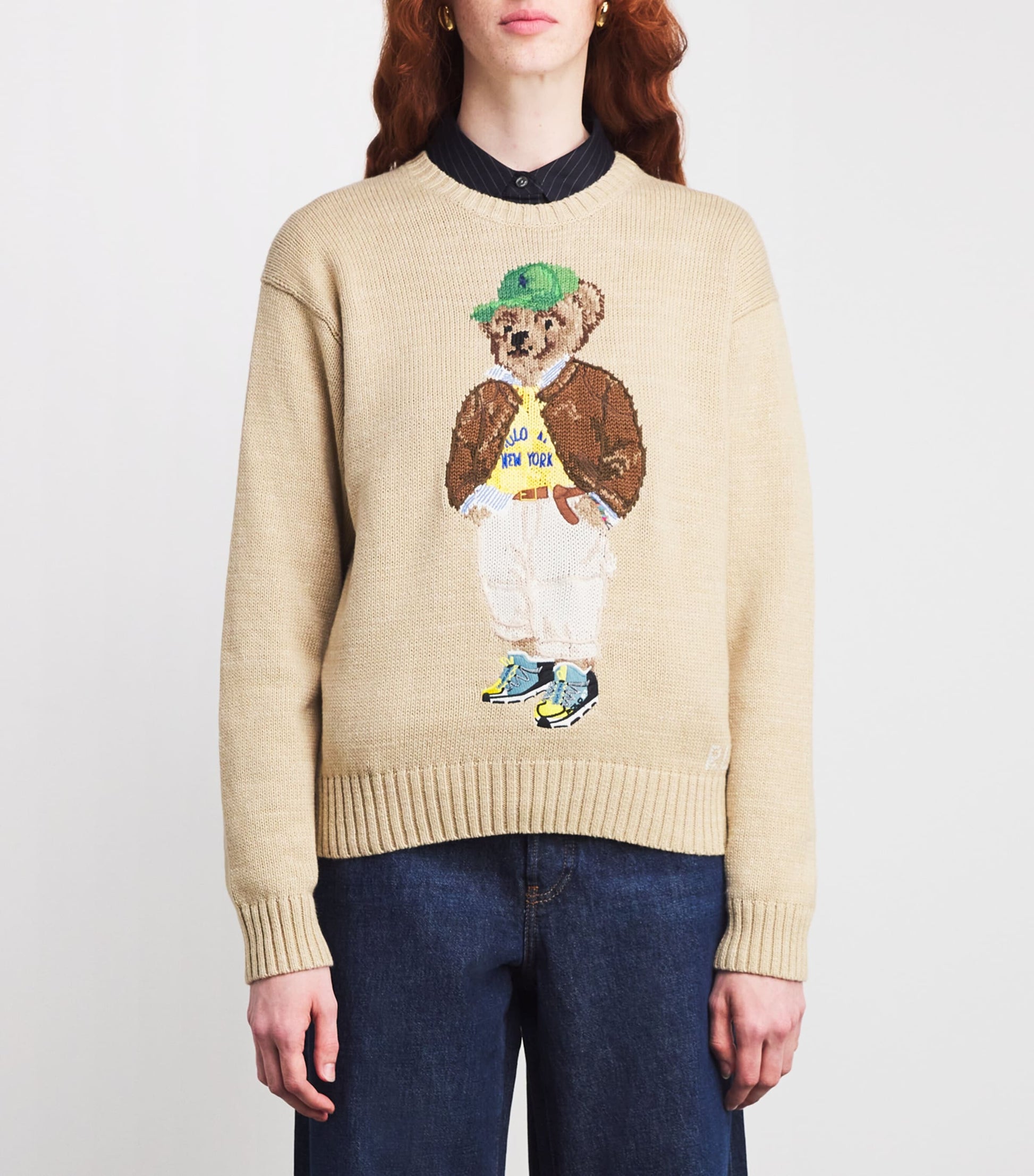 Brown Cotton Polo Bear Sweater