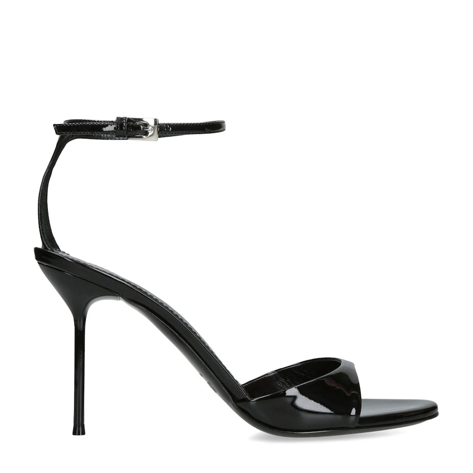 Paris Texas Black Patent Leather Lidia Heeled Sandals 90