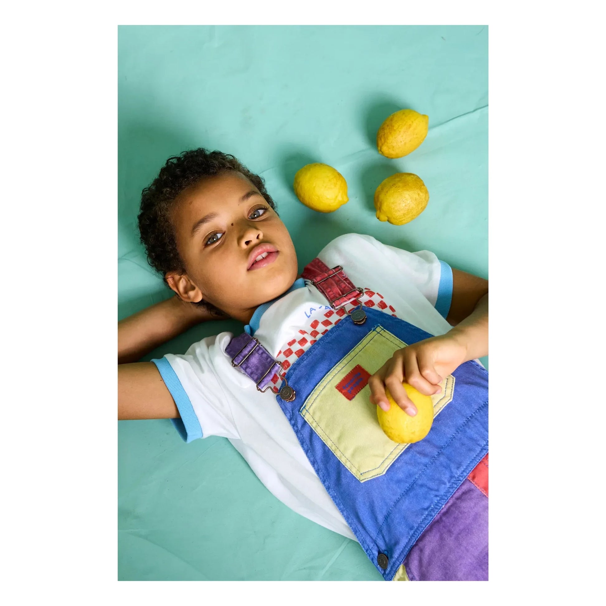 Favorite People - Colorblock Mozzarella Short Dungarees | Purple