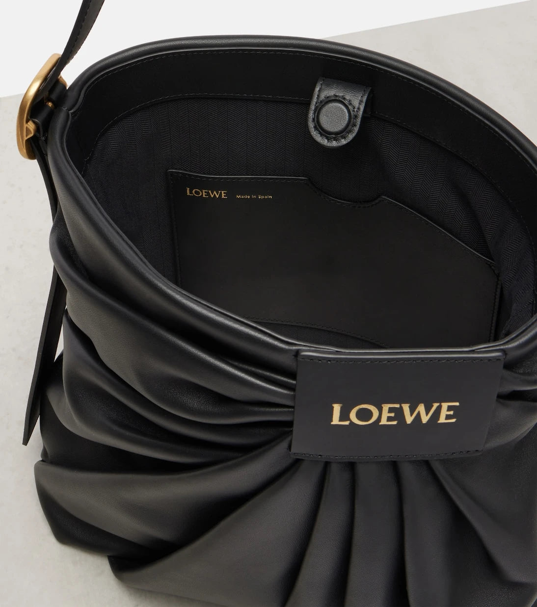 Loewe - Draped leather tote bag