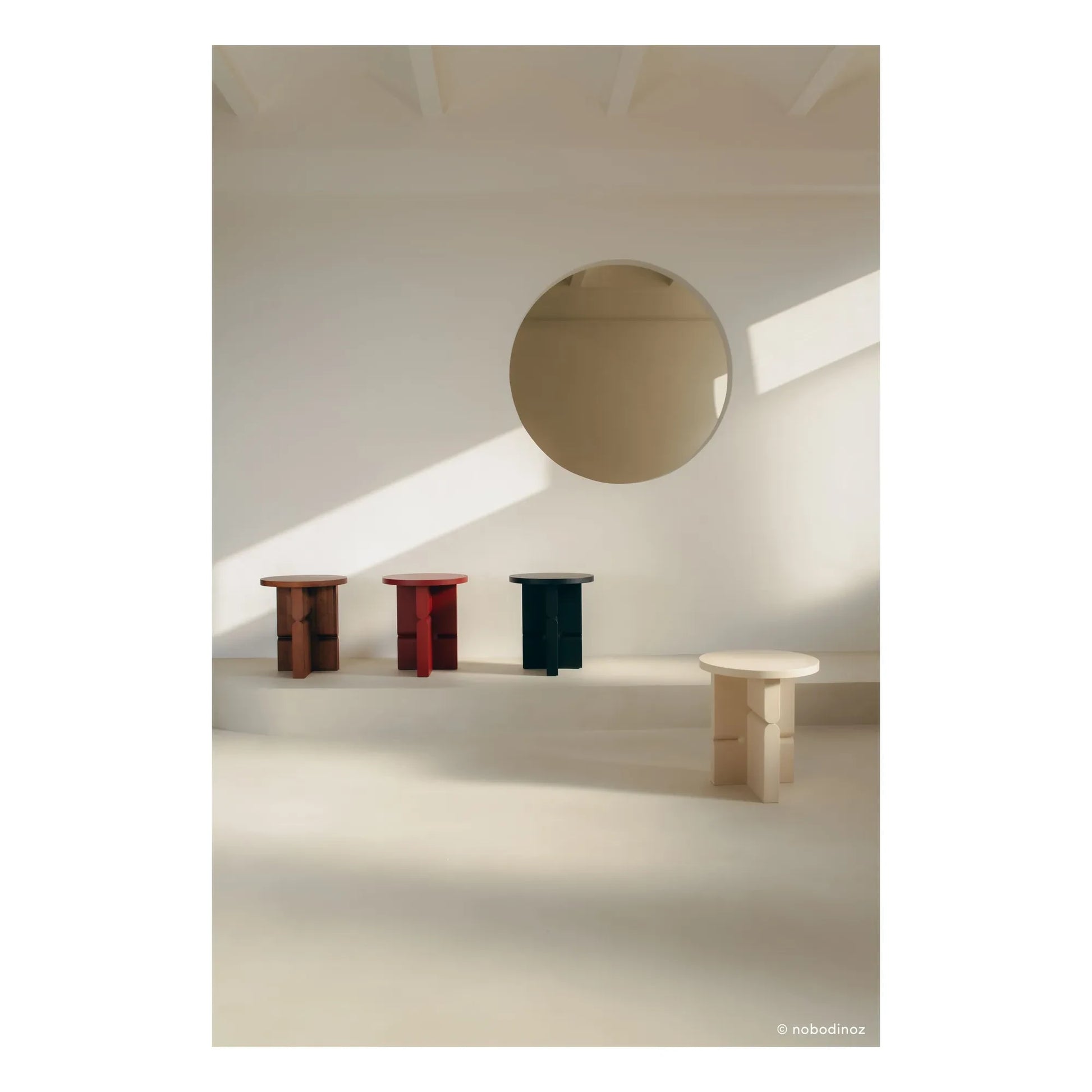 Nobodinoz - Noon painted wood side table | Ivory