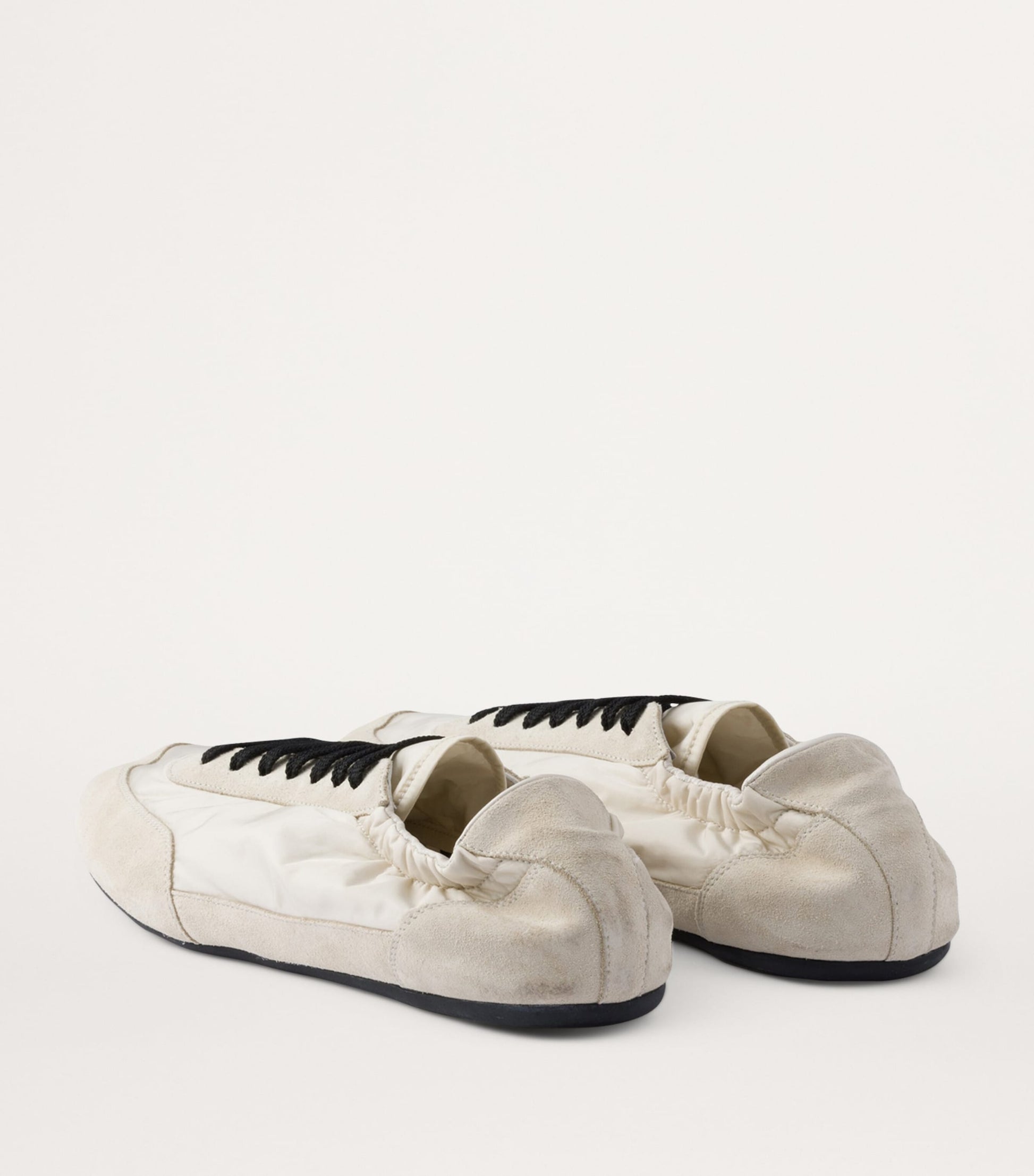 Prada Neutral Re-Nylon-Faux Suede Slip-On Sneakers