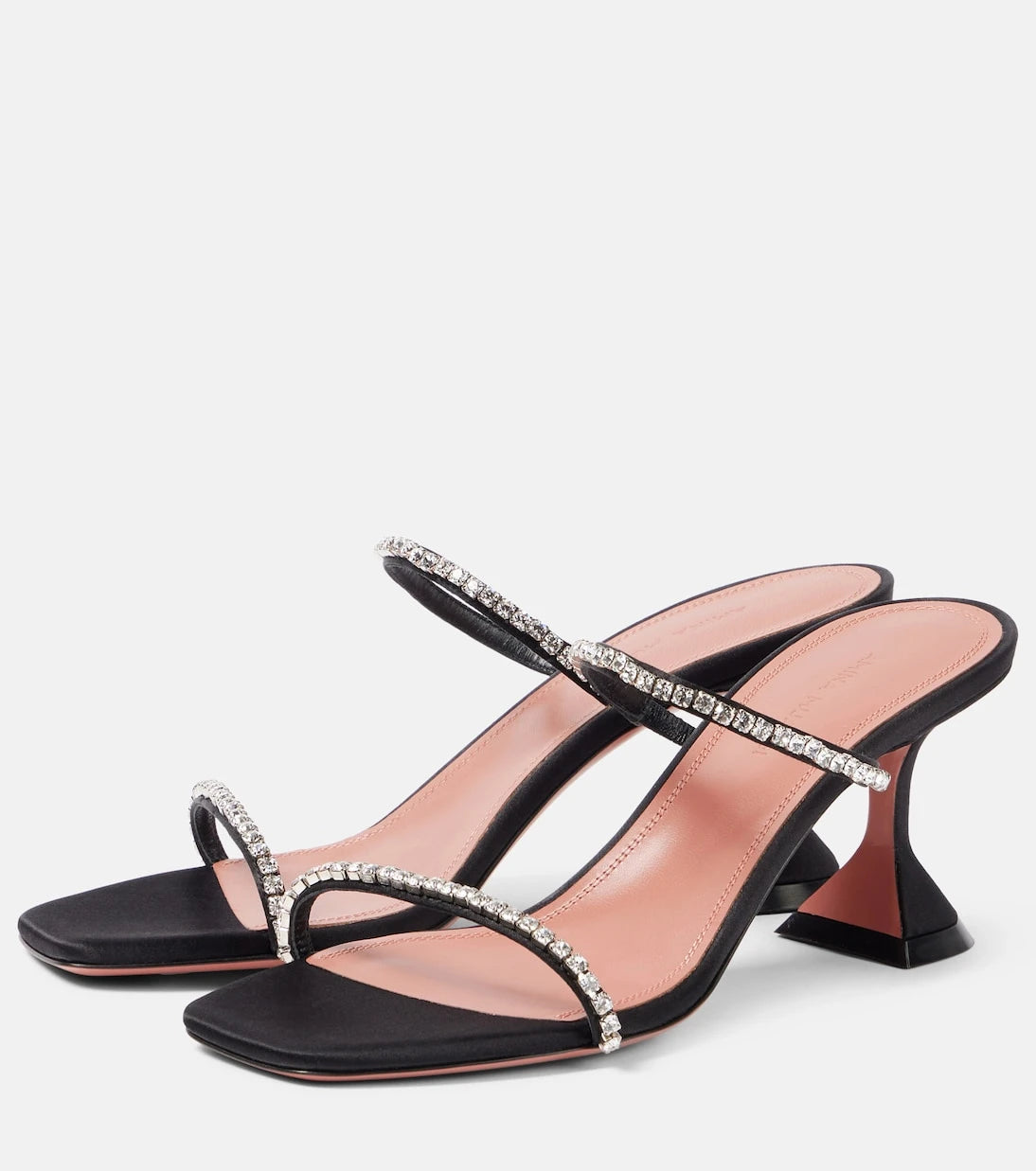 Amina Muaddi - Gilda 70 embellished satin mules