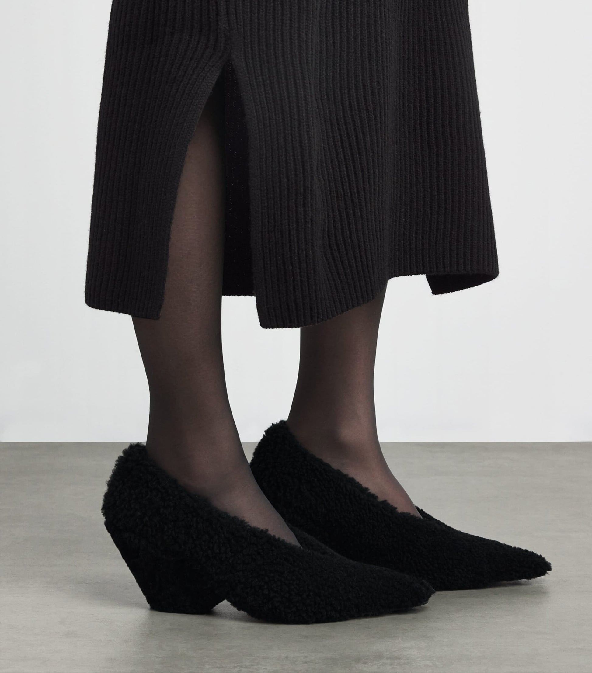 Iris Von Arnim Black Cashmere High-Waist Asina Midi Skirt