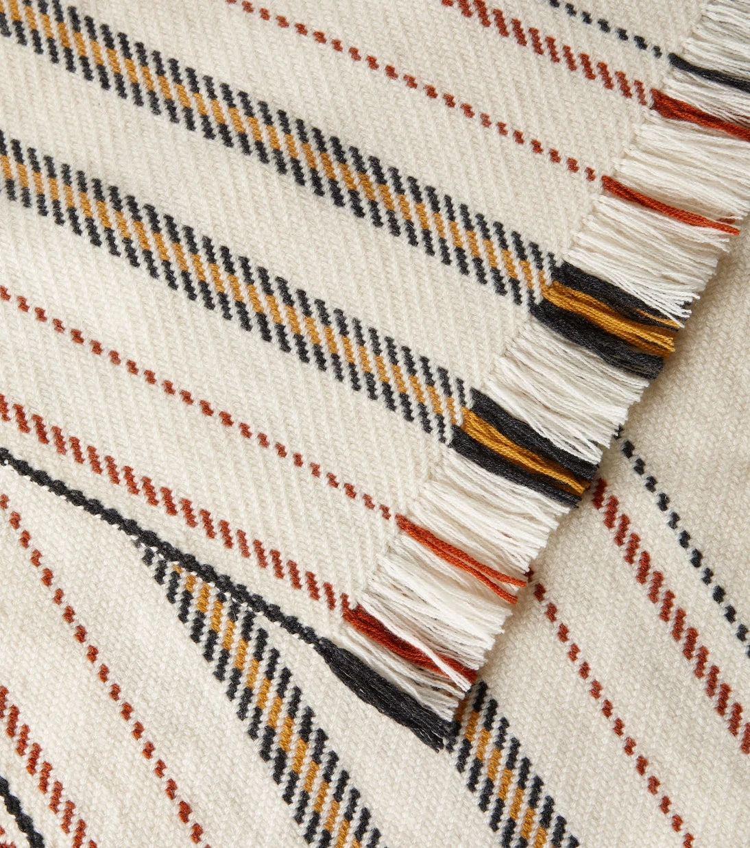 Loro Piana - Fringed striped cashmere blanket