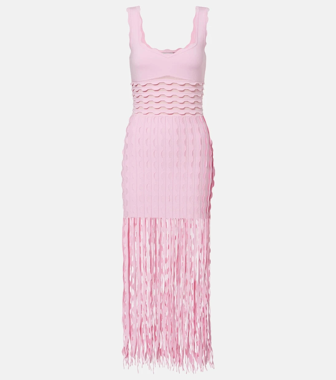 Simkhai - Brionne fringed knitted midi dress