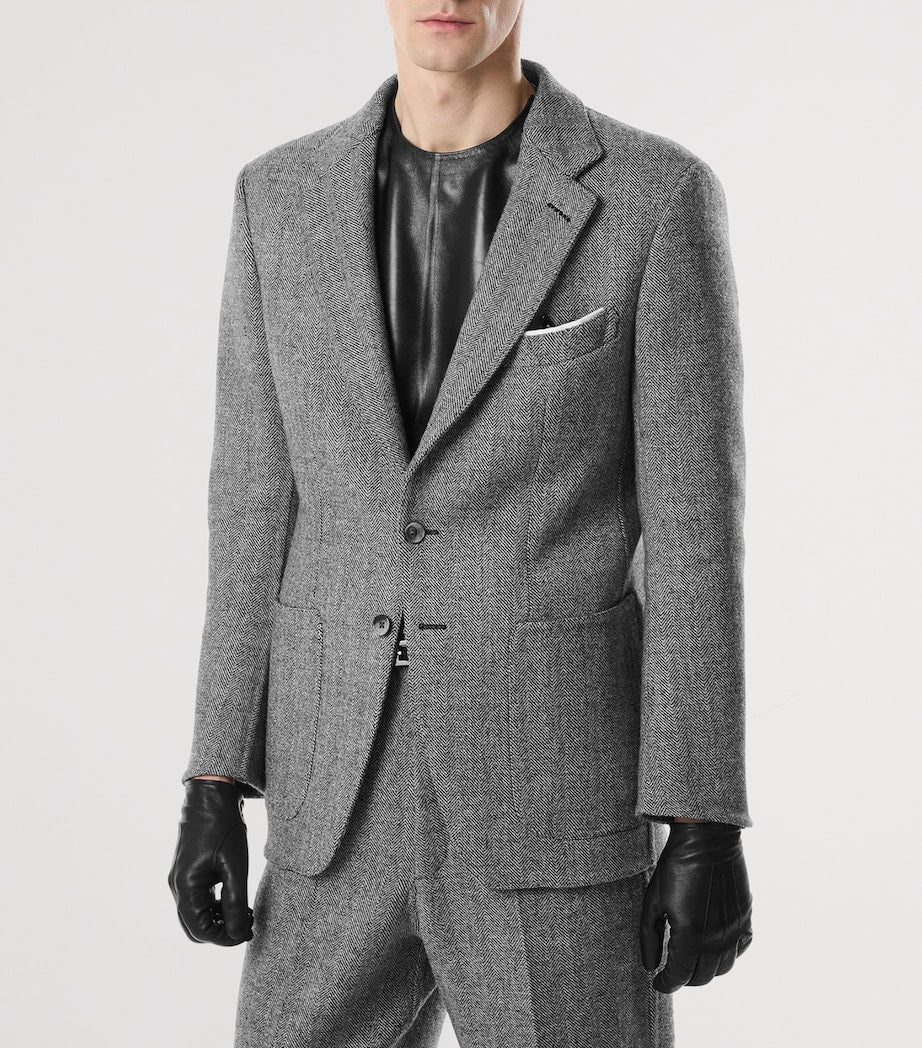TOM FORD Black Herringbone Blazer