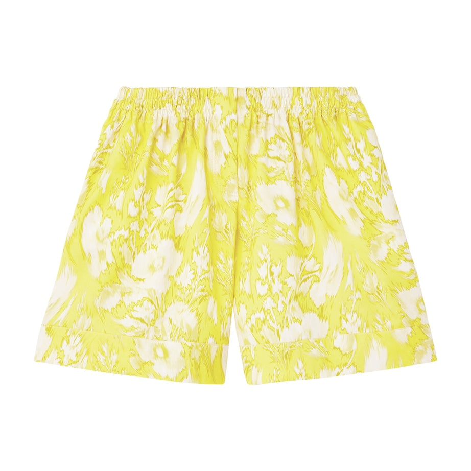 McQueen Gold Warped Floral Shorts