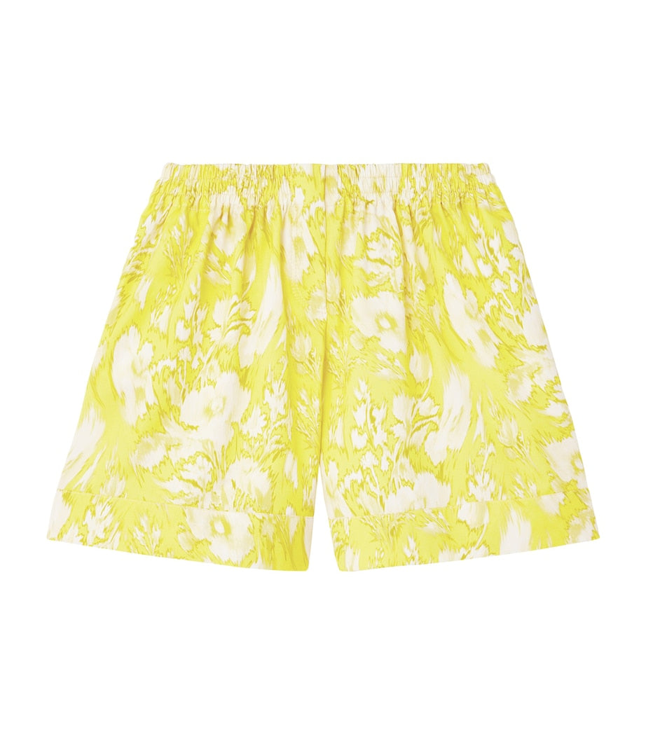 McQueen Gold Warped Floral Shorts