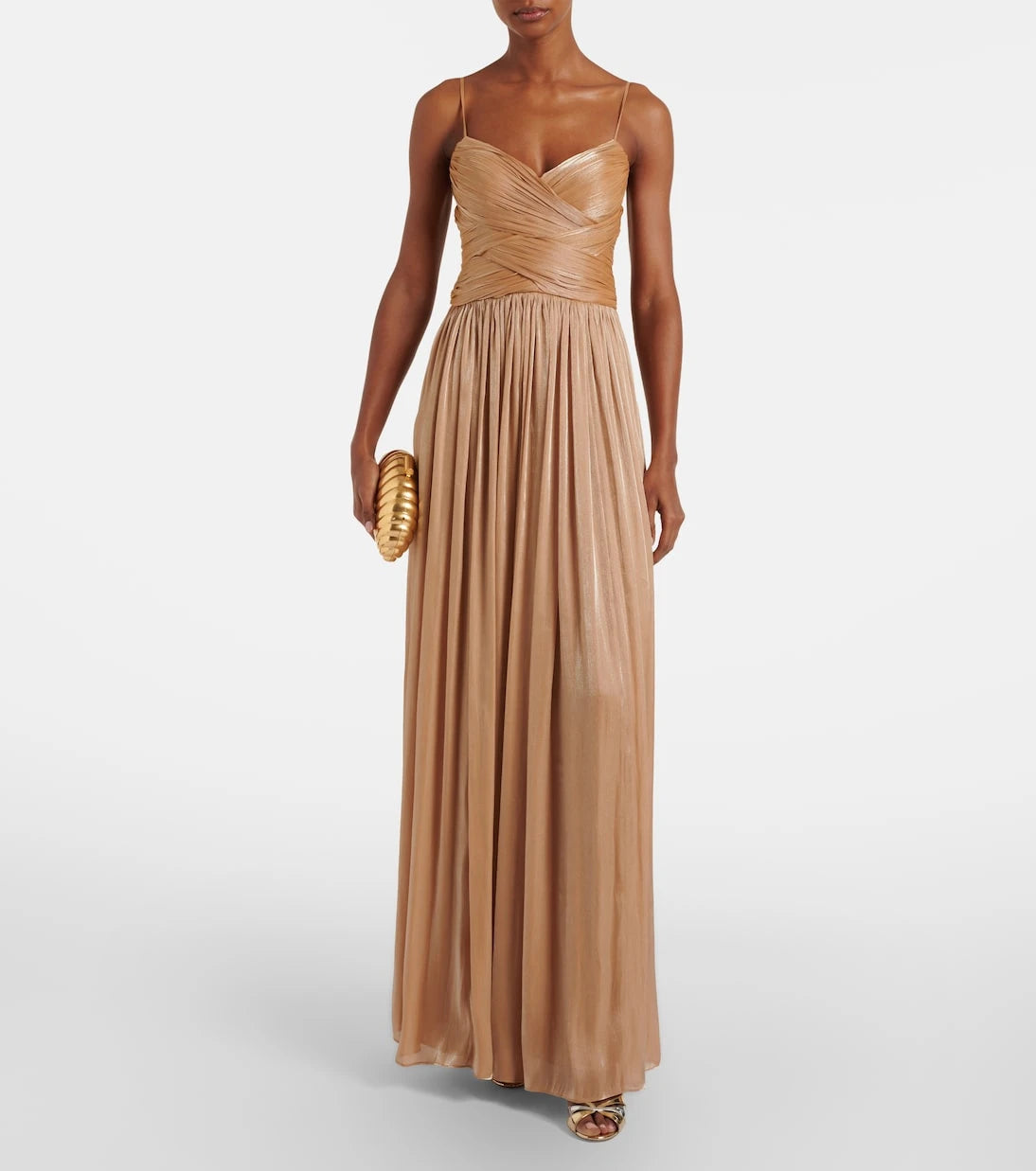 Costarellos - Gathered pleated gown