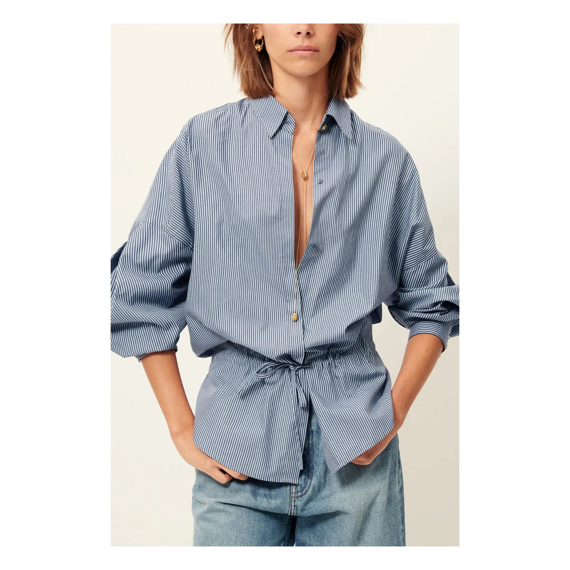 Sessùn - Santalin Cotton Stripes Blouse | Blue