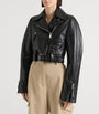 Givenchy Black Leather Cropped Cocoon Jacket