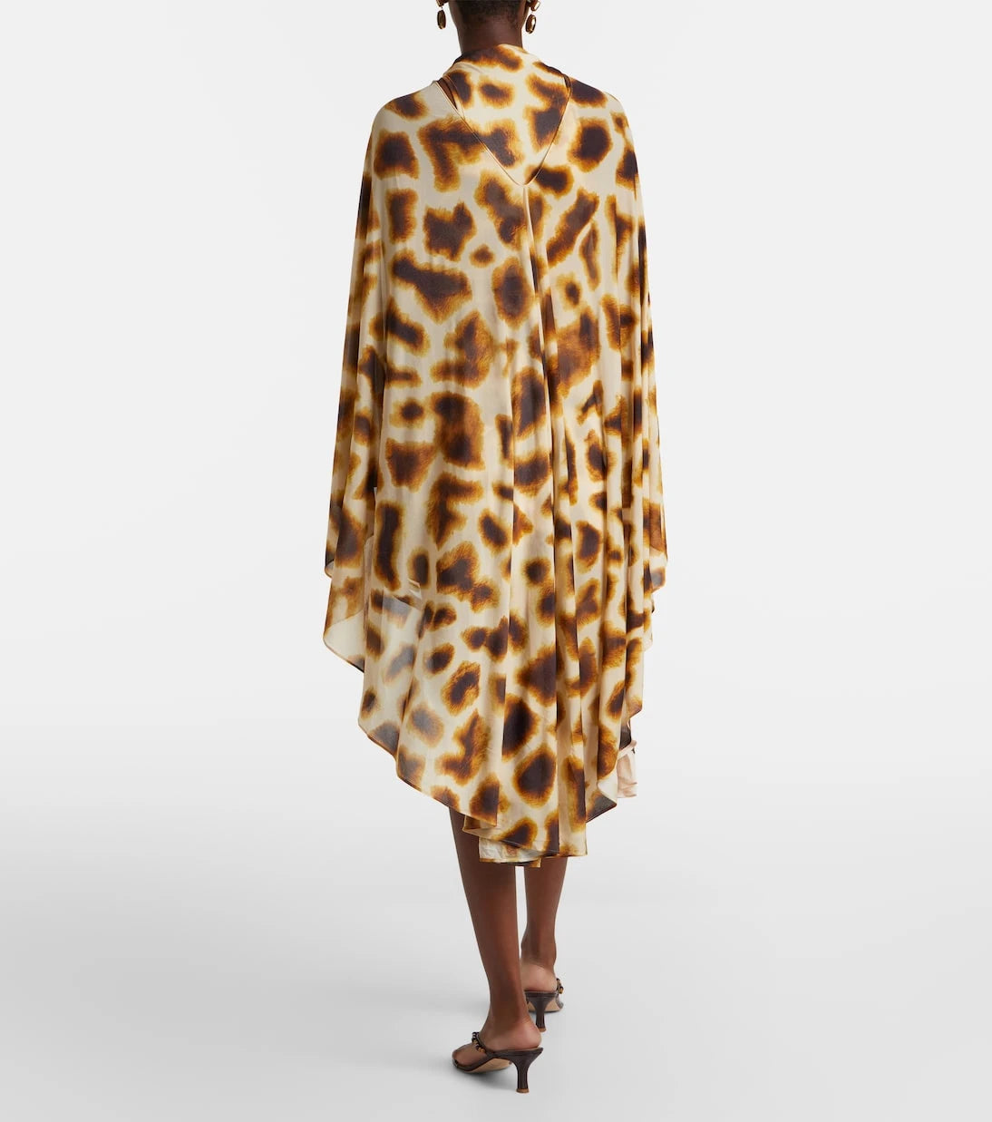 Christopher Esber - Gyre printed asymmetric caped minidress
