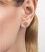 Rose Gold and Diamond Rose Earrings