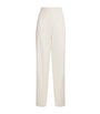 White Virgin Wool Wide-Leg Trousers