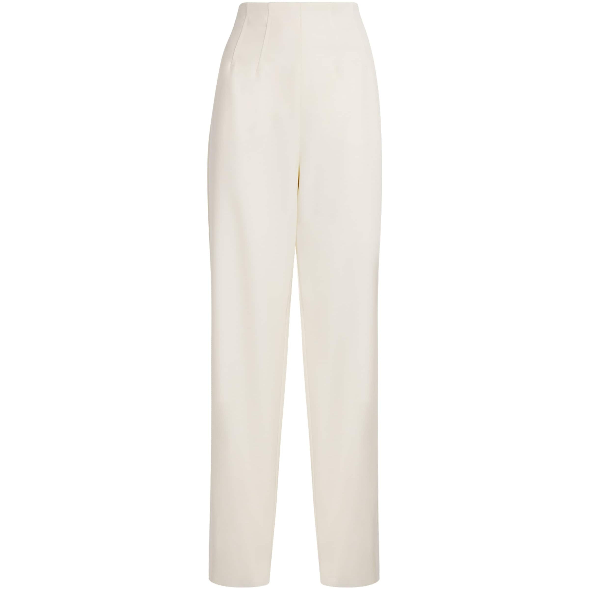 White Virgin Wool Wide-Leg Trousers