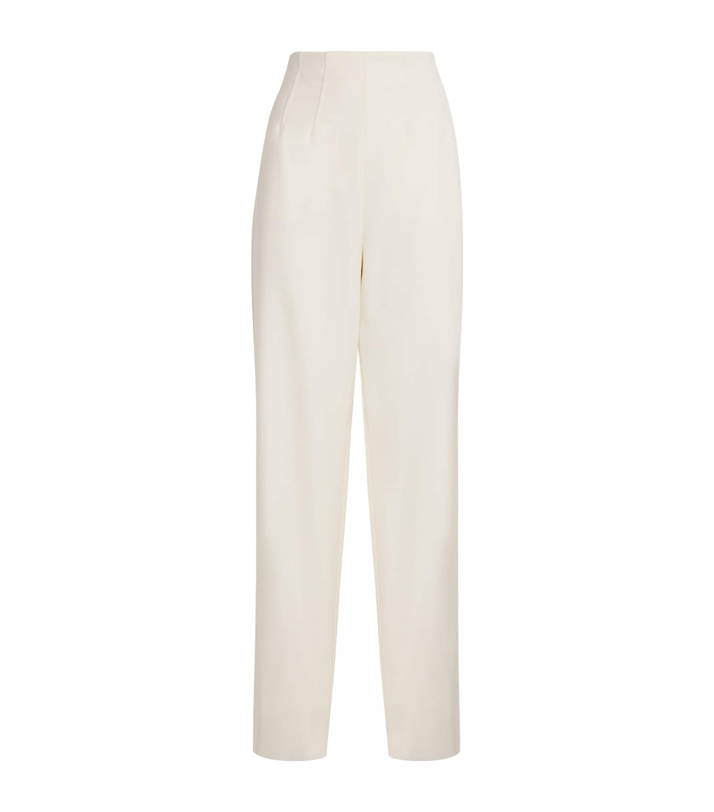 White Virgin Wool Wide-Leg Trousers