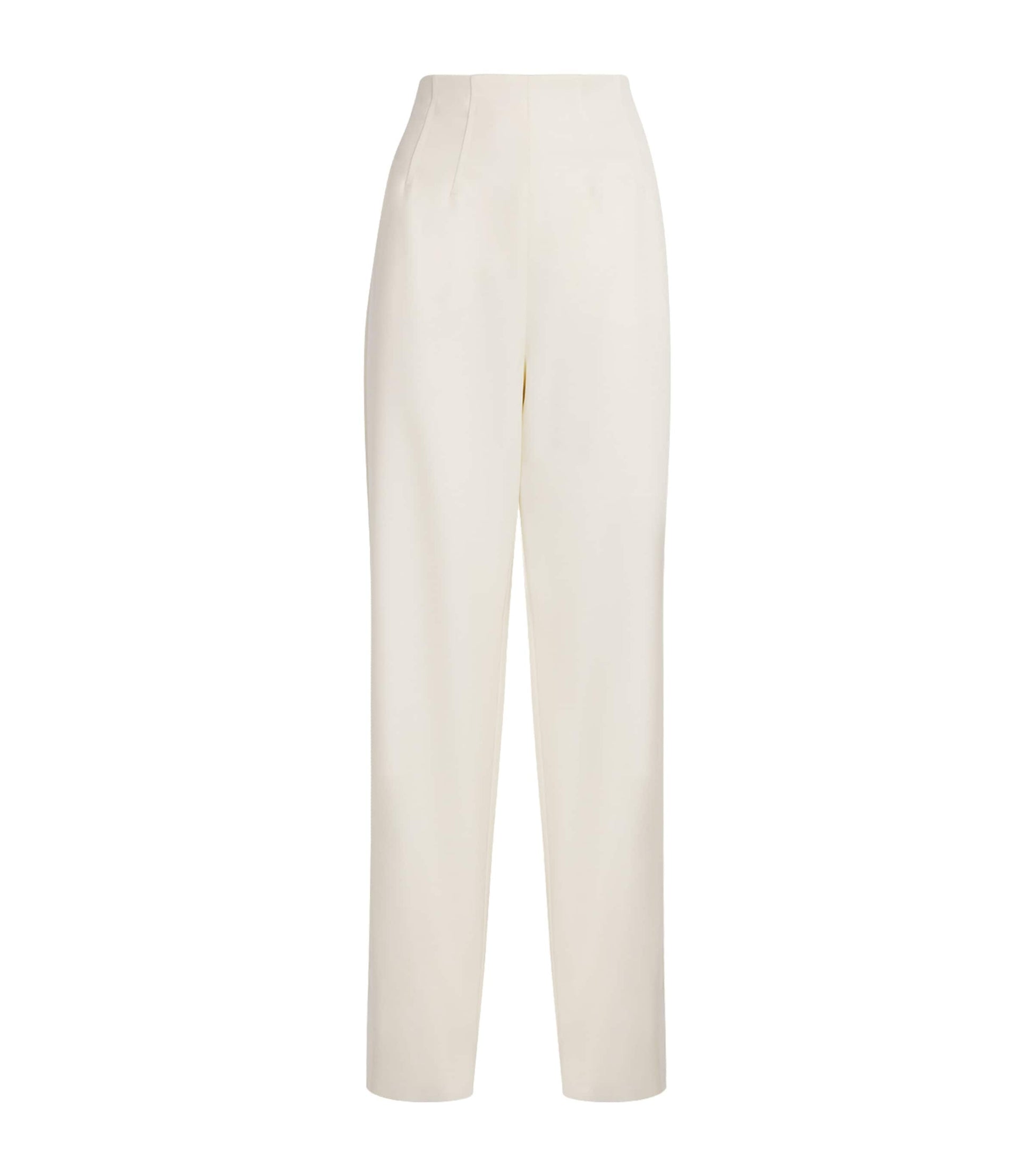 White Virgin Wool Wide-Leg Trousers