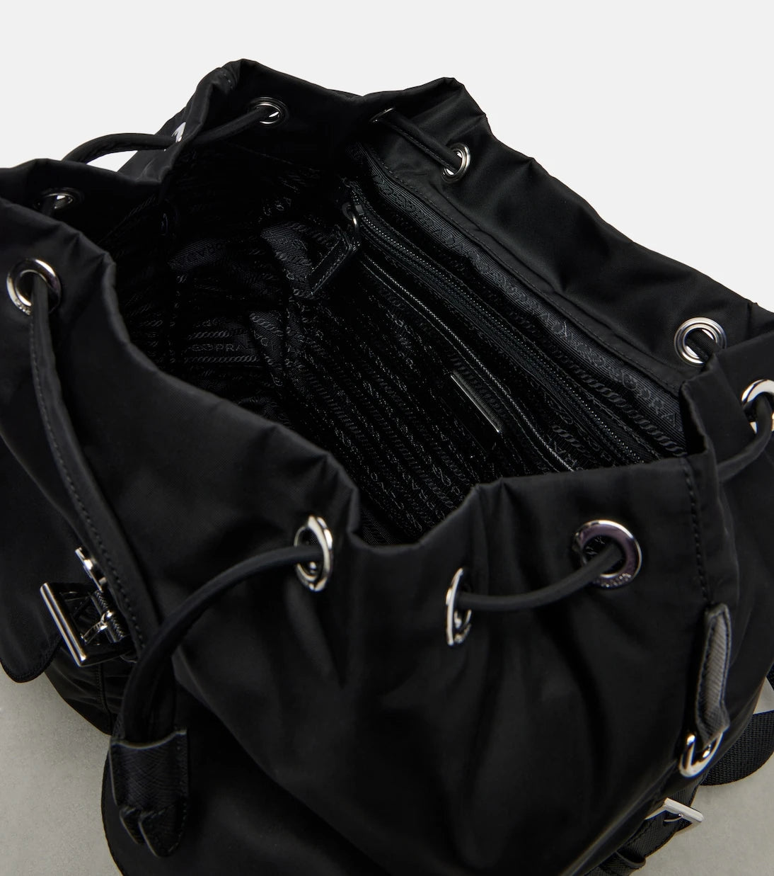 Prada - Re-Nylon Medium leather-trimmed backpack