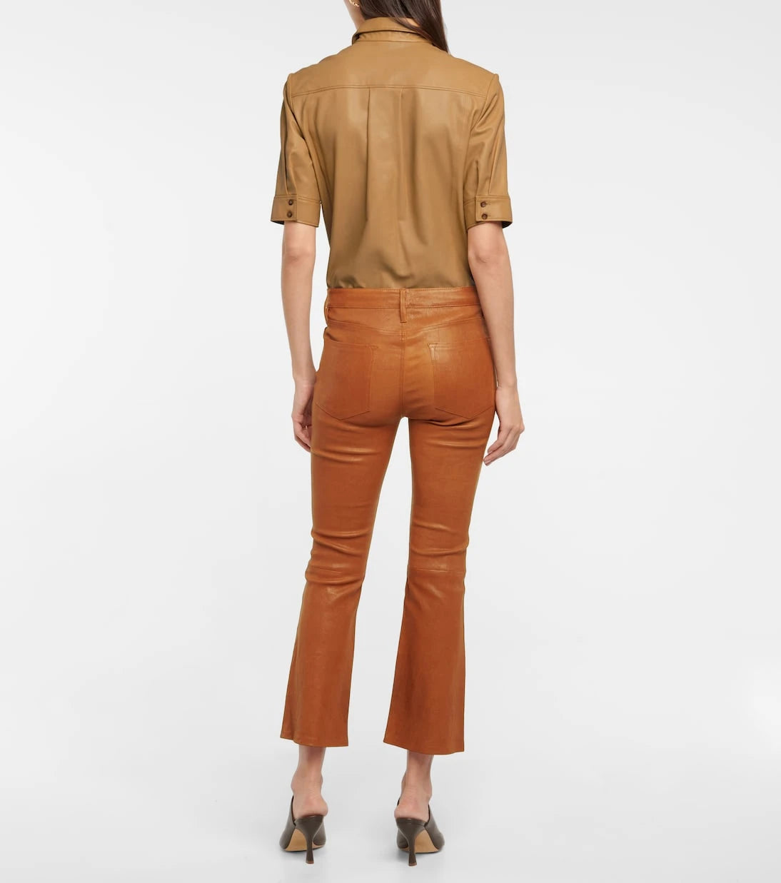 Frame - Le Crop Mini Boot leather jeans