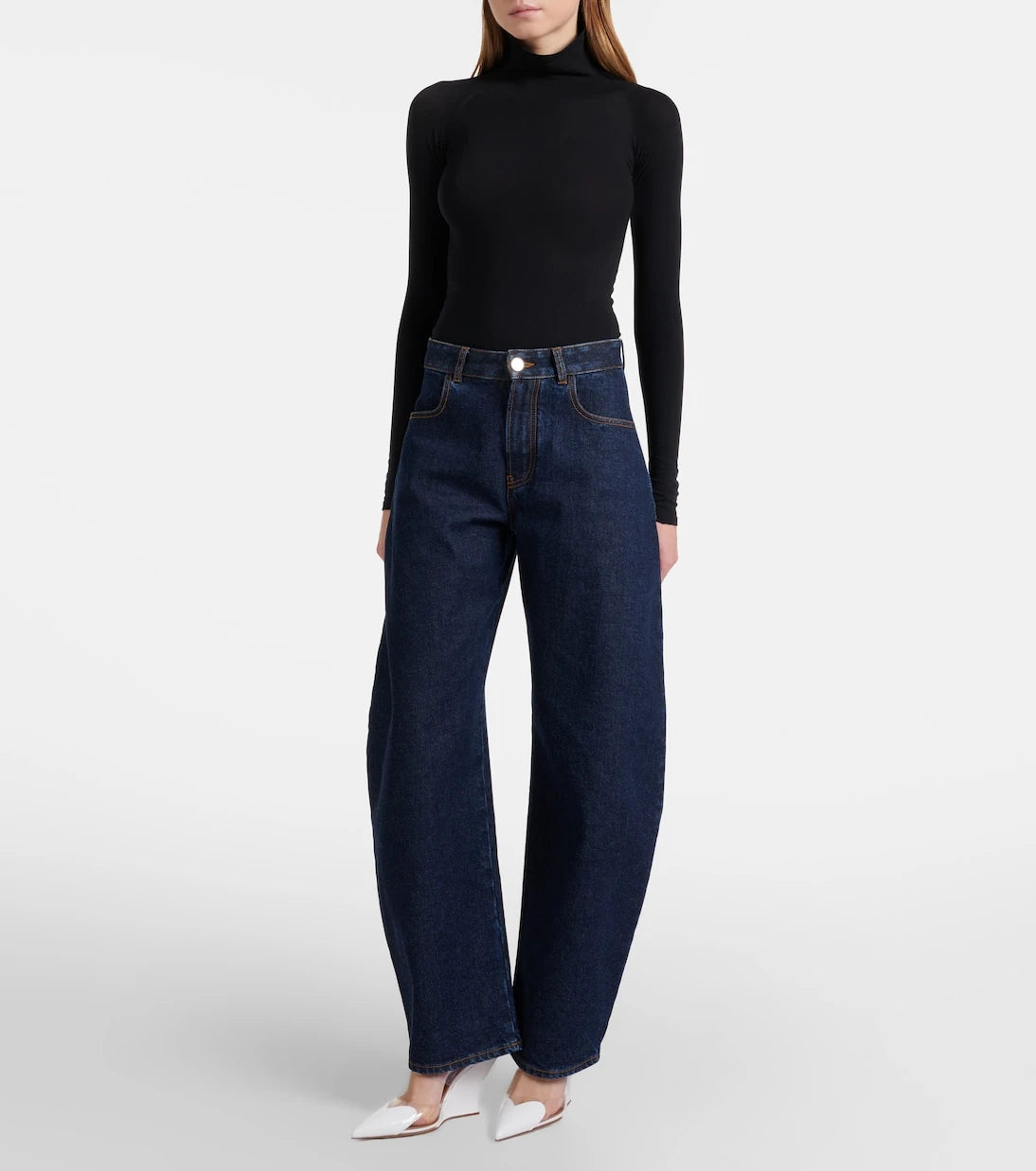 Alaïa - Le Cœur 90 leather and PU wedge mules